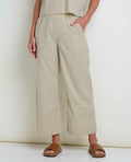 Hemp Wide Leg Pant - Barley Railroad Stripe