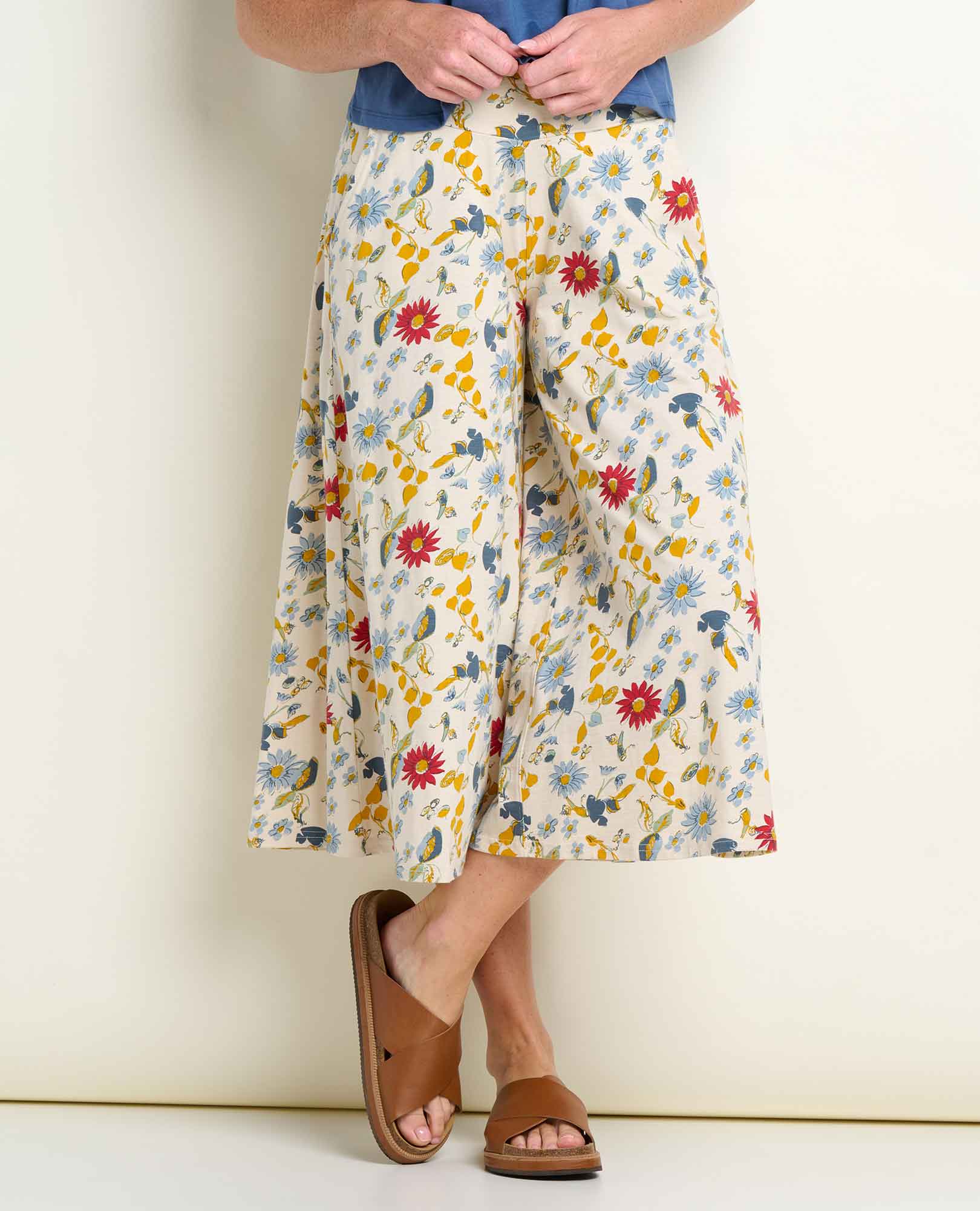 Wide Leg Culotte - Almond Print