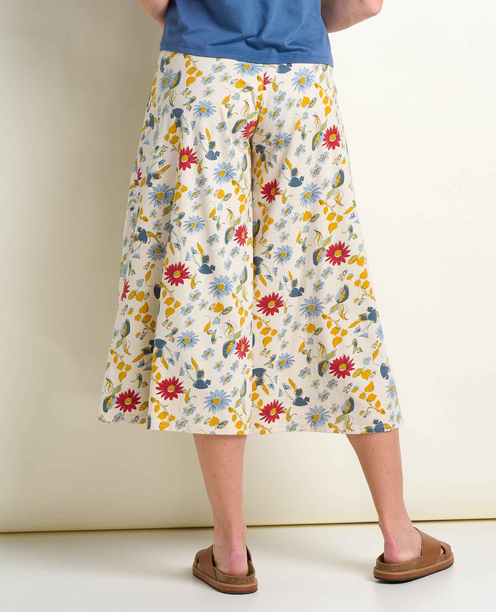 Wide Leg Culotte - Almond Print