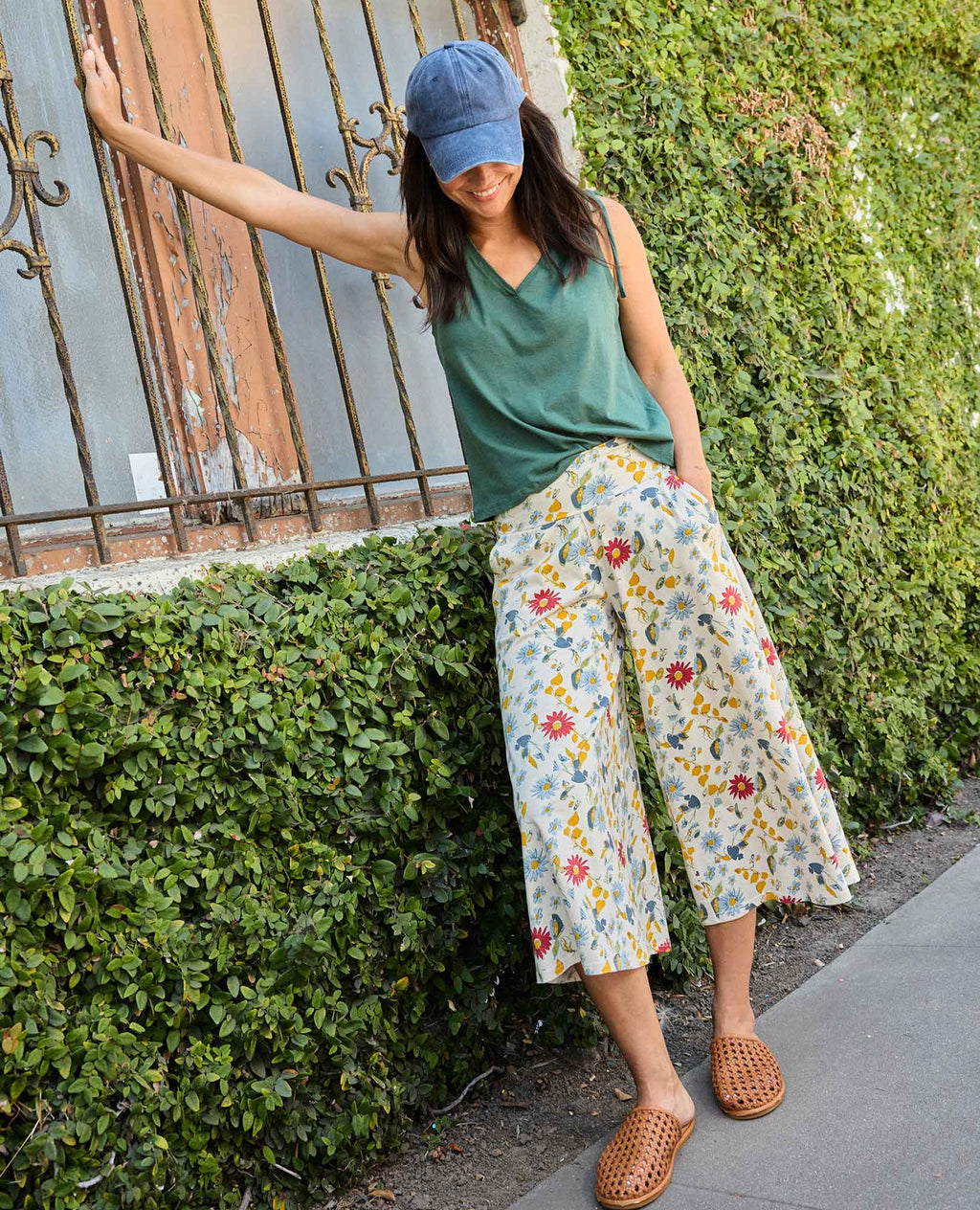 Wide Leg Culotte - Almond Print