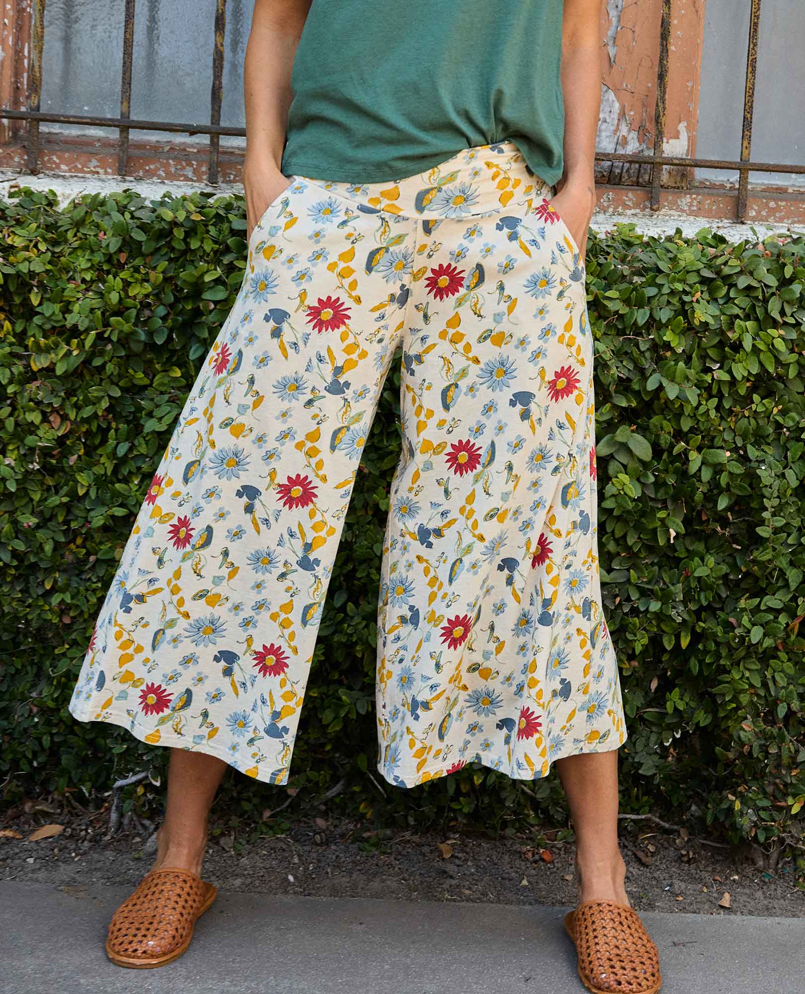 Wide Leg Culotte - Almond Print