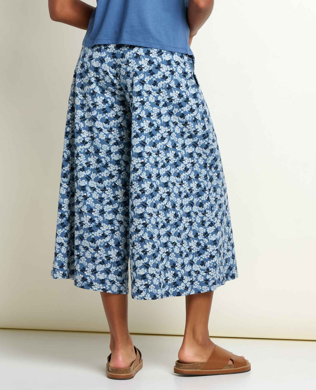 Wide Leg Culotte - Pacific Blue Print