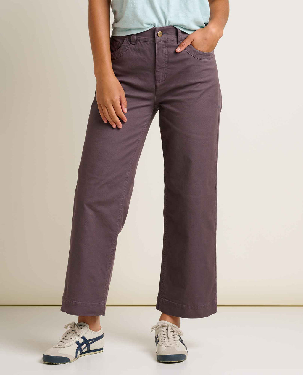 Wide Leg Crop Pant - Raisin