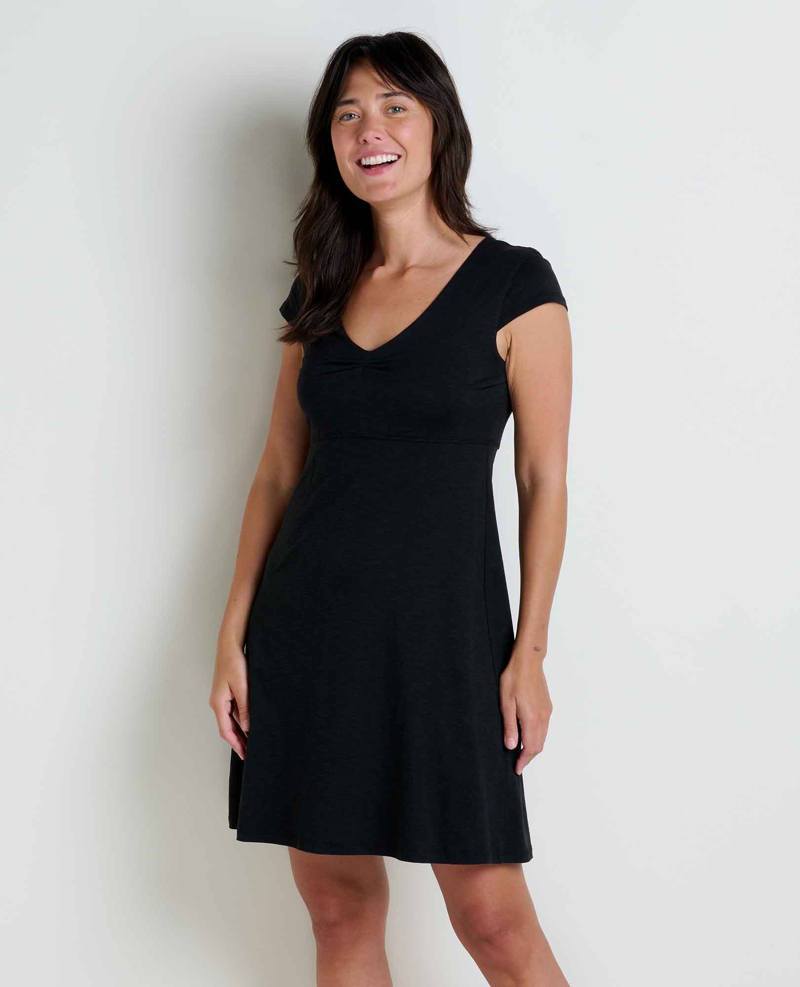 Cap Sleeve Dress - Black