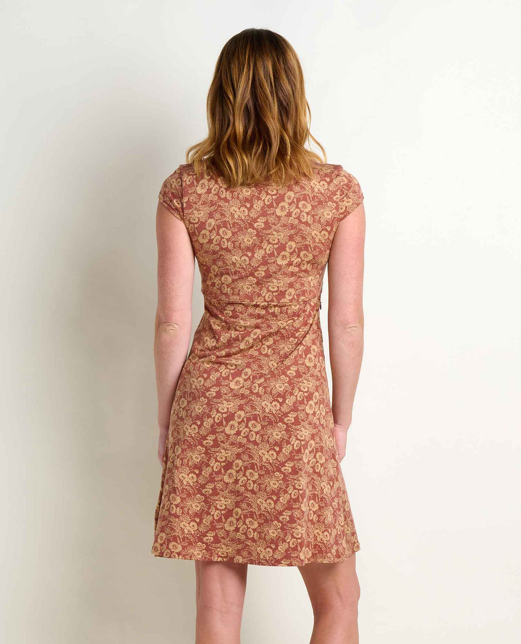 Cap Sleeve Dress - Copper Print