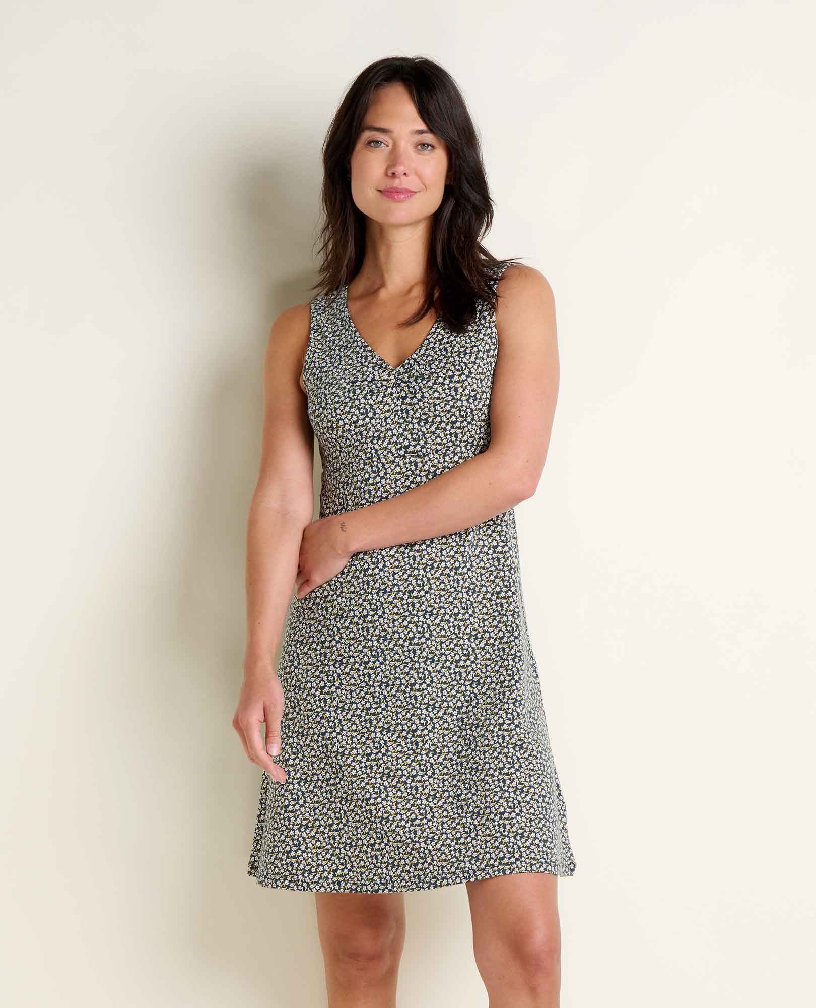 Sleeveless Tank Dress - Midnight Print