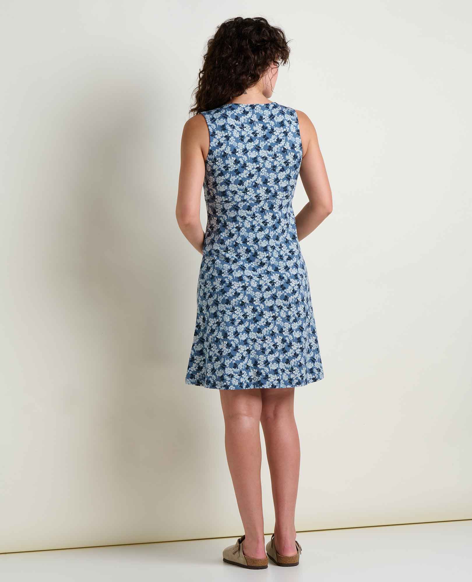 Sleeveless Tank Dress - Pacific Blue Print